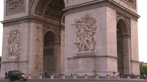 Paris, The Arc de Triomphe close-up Stock Footage 46296333