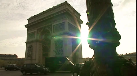 Paris Arc De Triomphe Stock Footage 5476568