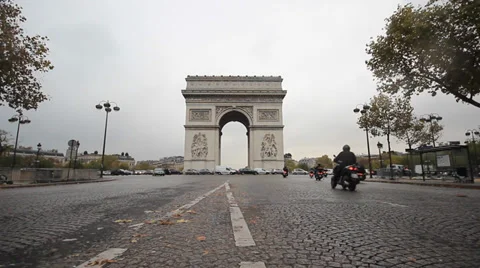Paris Arc De Triomphe Stock-Footage 34270454