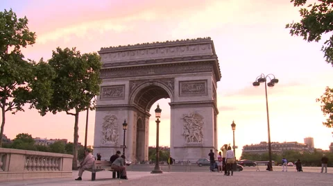 Paris, The Arc de Triomphe general view Stock Footage 46298446