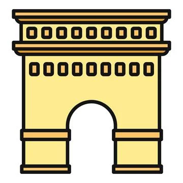 Paris arc de triomphe monument icon representing travel イラスト素材