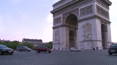 Paris, The Arc de Triomphe right side Stock Footage 46297413