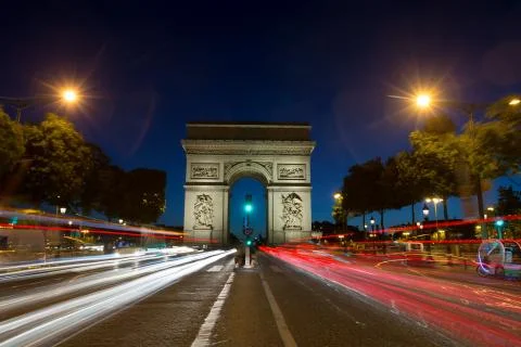 Paris Arc de Triomphe Triumphal Arch q 스톡 사진