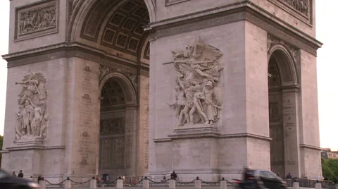 Paris, The Arc de Triomphe up-view Stock Footage 46297745