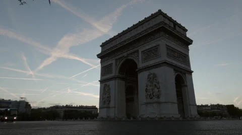 PARIS ARC TRIUMPH TIME LAPSE SKY MORNING Vídeos de archivo 61732154