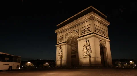 PARIS ARC TRIUMPH TIME LAPSE NIGHT SKY Vídeos de archivo 61746590