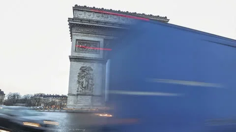 Paris Arch De Triumph square time lapse Video stock 23415823