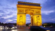 Paris, Arch Of Triumph And Champs Elysees, Time-Lapse In Motion, Hyperlapse. Stock Footage