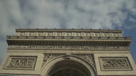 Paris Arch of Triumph - bottom view - artistic Stock Footage 56020731