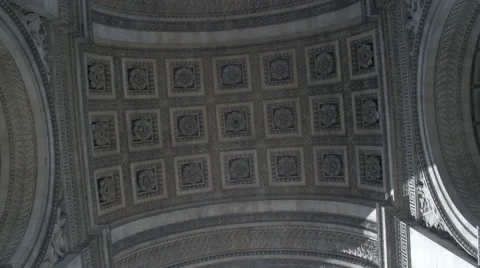 Paris Arch of Triumph - bottom view - artistic Stock Footage 56020903