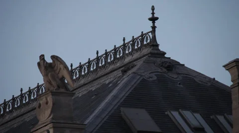 PARIS ARCHITECTURE ROOFTOP # 3 Stock Footage 28124849