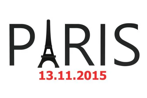 Paris attacks november 2015 concept Stockillustratie