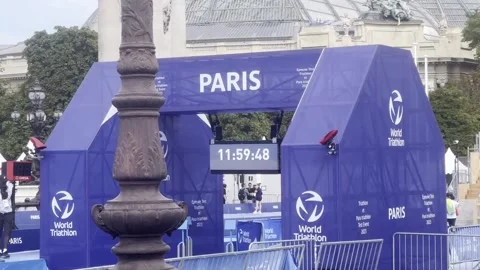 Paris authorities test security operation ahead of Olympic and Paralympic Games, Stock-Footage 248062288