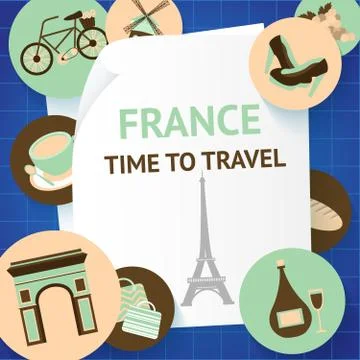 Paris background template 스톡 일러스트