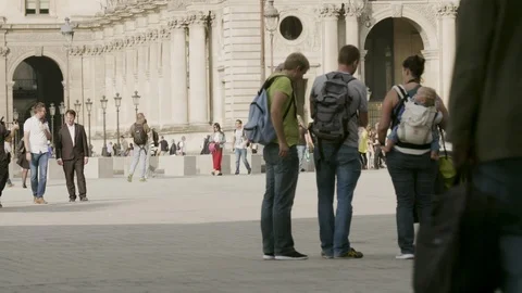 Paris Backpackers Video stock 95162188