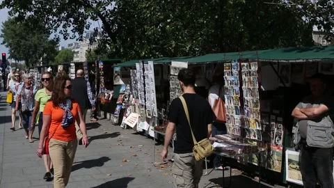 Paris Booksellers Stock Footage 203279541