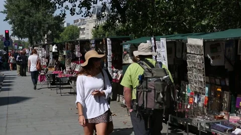 Paris Booksellers Stock Footage 203279610