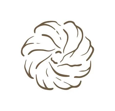 A Paris Brest Choux Pastry Ring With Cream Doodle Vector Illustration Stock Illustration