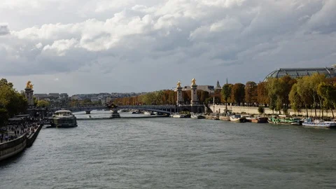 Paris Bridge Alexandre 3 Stock Footage 119581134