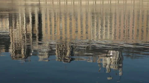 PARIS - BUILDING REFLECTIONS IN RIVER Stock Footage 28119699