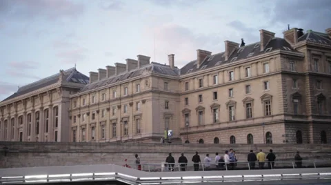 PARIS BUILDING BY THE SEINE Stock Footage 28094925