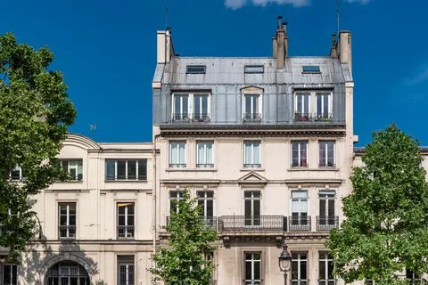 Paris, building, typical facade Foto stock