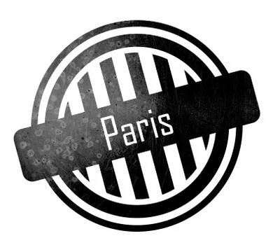 Paris - Button, stamp Ilustração Stock