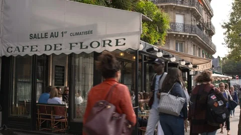 Paris Cafe Sign Stock Footage 95162379