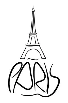 Paris Calligraphy Stock Illustration