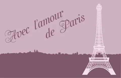 Paris. card. Stock Illustration