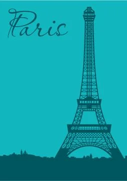 Paris. card. Stock Illustration
