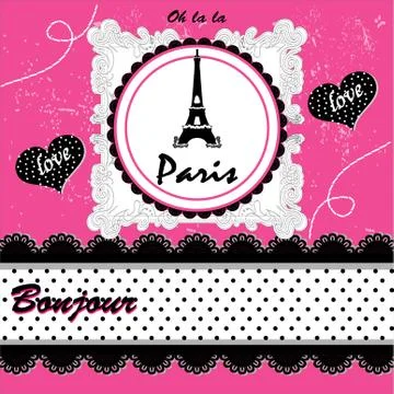Paris card. vector illustration Stock Illustration