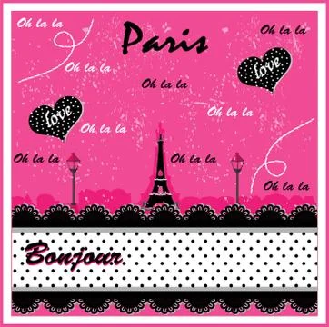 Paris card. vector illustration Stock Illustration
