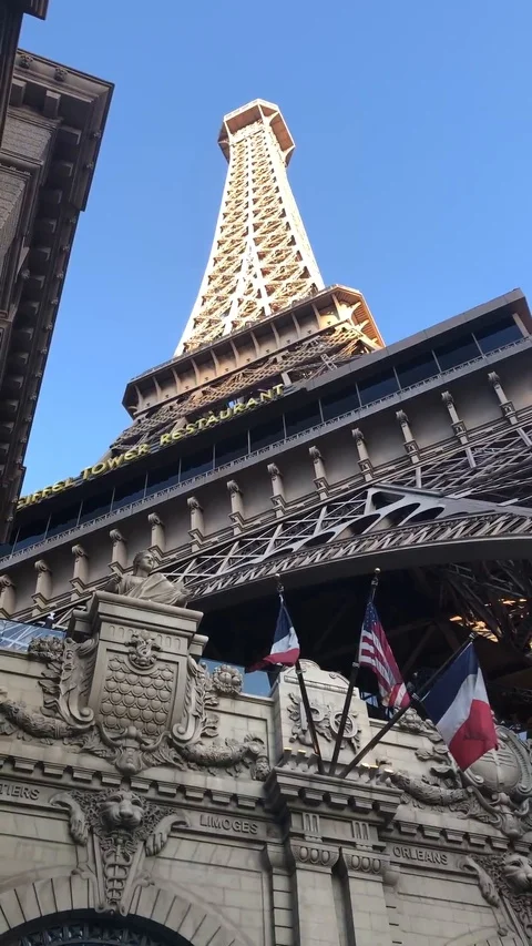 The Paris Casino Eiffel Tower Stock Footage 128213938