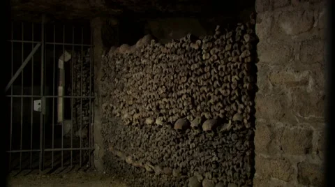 Paris Catacombs  Multiple Clips Series 2 at 59.9fps Stock-Footage 43175334