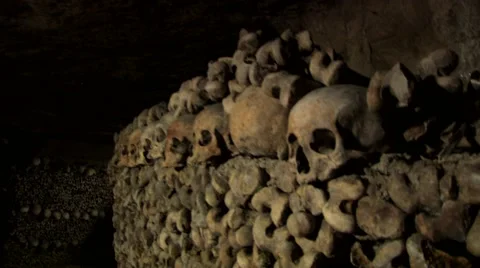 Paris Catacombs  Multiple Clips Series 4 at 50fps Stock-Footage 43177297