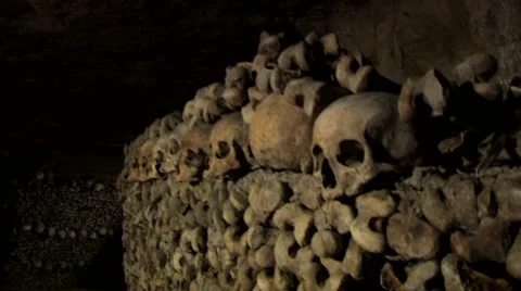 Paris Catacombs  Multiple Clips Series 4 at 59.9fps Stock-Footage 43177479