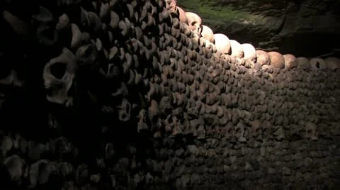 Paris Catacombs - pan Stock-Footage 10837569