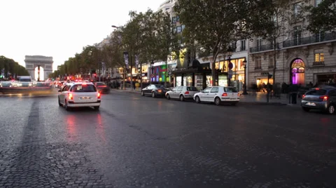 Paris  Champs Elysees  ARC de TRIOMPHE Timelapse Stock Footage 33339200