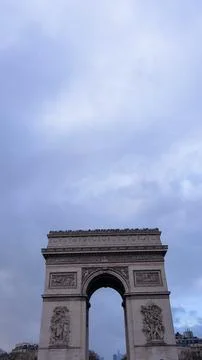 Paris, Champs-Elysees. Arc de Tripmphe. France Stock Photos
