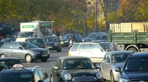 Paris - circa november 2011: traffic in the center of paris, france circa nov Stock Footage 14831389