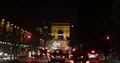 Paris City with Arch of Triumph Cars Traffic Jam on Champs-Elysees Street Night 4k or 4k+ Resolution
