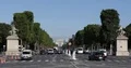 Paris City with Arch of Triumph Landmark Cars Traffic on Champs-Elysees Street 4k or 4k+ Resolution