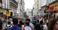 Paris City Crowd of Customers People Walk on Sidewalk Crowded Shopping Street 4k or 4k+ Resolution