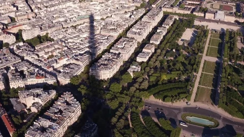 Paris city in Eiffel tower by Drone Stock Footage 243450645