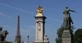 Paris City with Eiffel Tower Landmark and Pont Alexandre III Golden Statues Day 4k or 4k+ Resolution