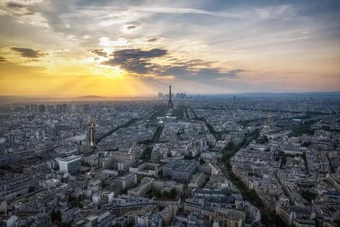 Paris City Panoramic View with Eiffel Tower Foto stock