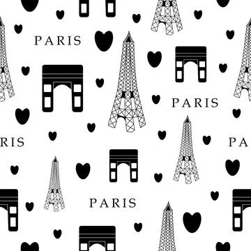 Paris city, seamless pattern Illustrazione stock