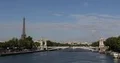 Paris City Skyline with Deck Arch Bridge and Eiffel Tower Famous Landmarks Day 4k or 4k+ Resolution