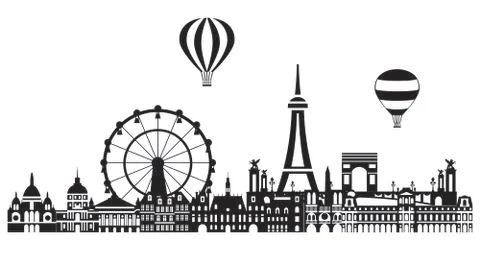 Paris City Skyline vector, part  3 Stock Illustration